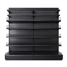 Metal Supermarket Gondola Shelving Unit with Perforated Back Panel