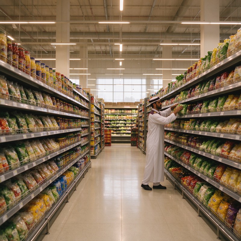 GCC hypermarket with retail display shelving