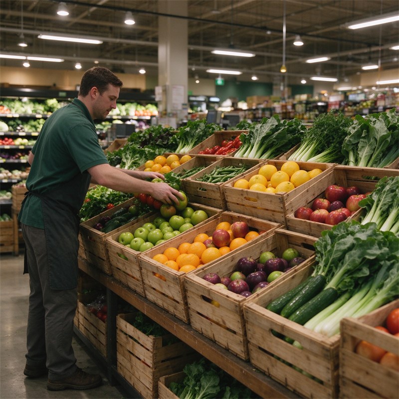 Wooden Crate Displays for Fresh Produce