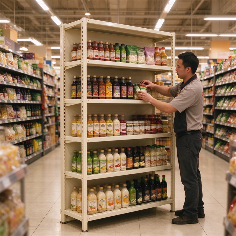 Gondola shelving unit in a retail store