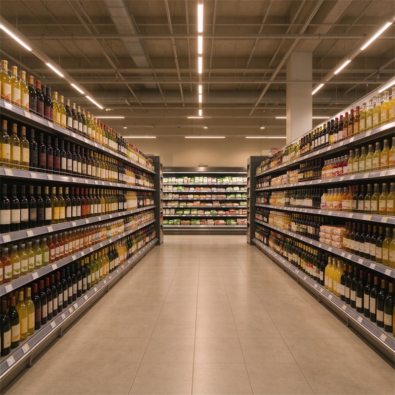 European supermarket with new store fixtures